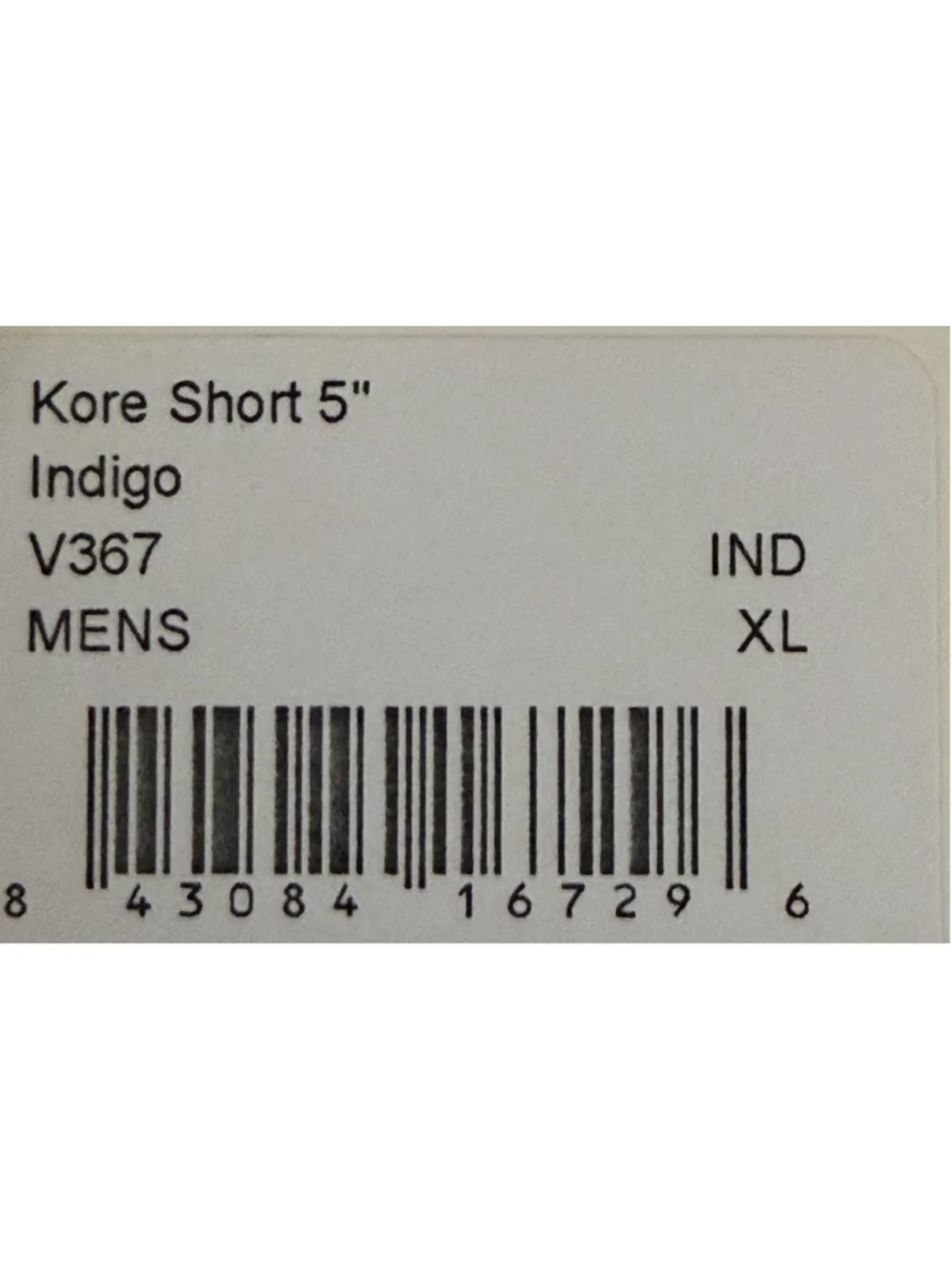 VUORI Men's KORE LINED SHORT 5” INDIGO COLOR SIZE XL